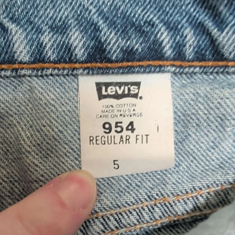 Levi's 954 Denim Shorts Men 26 Blue High Waisted Orange Tab Made in USA 90s